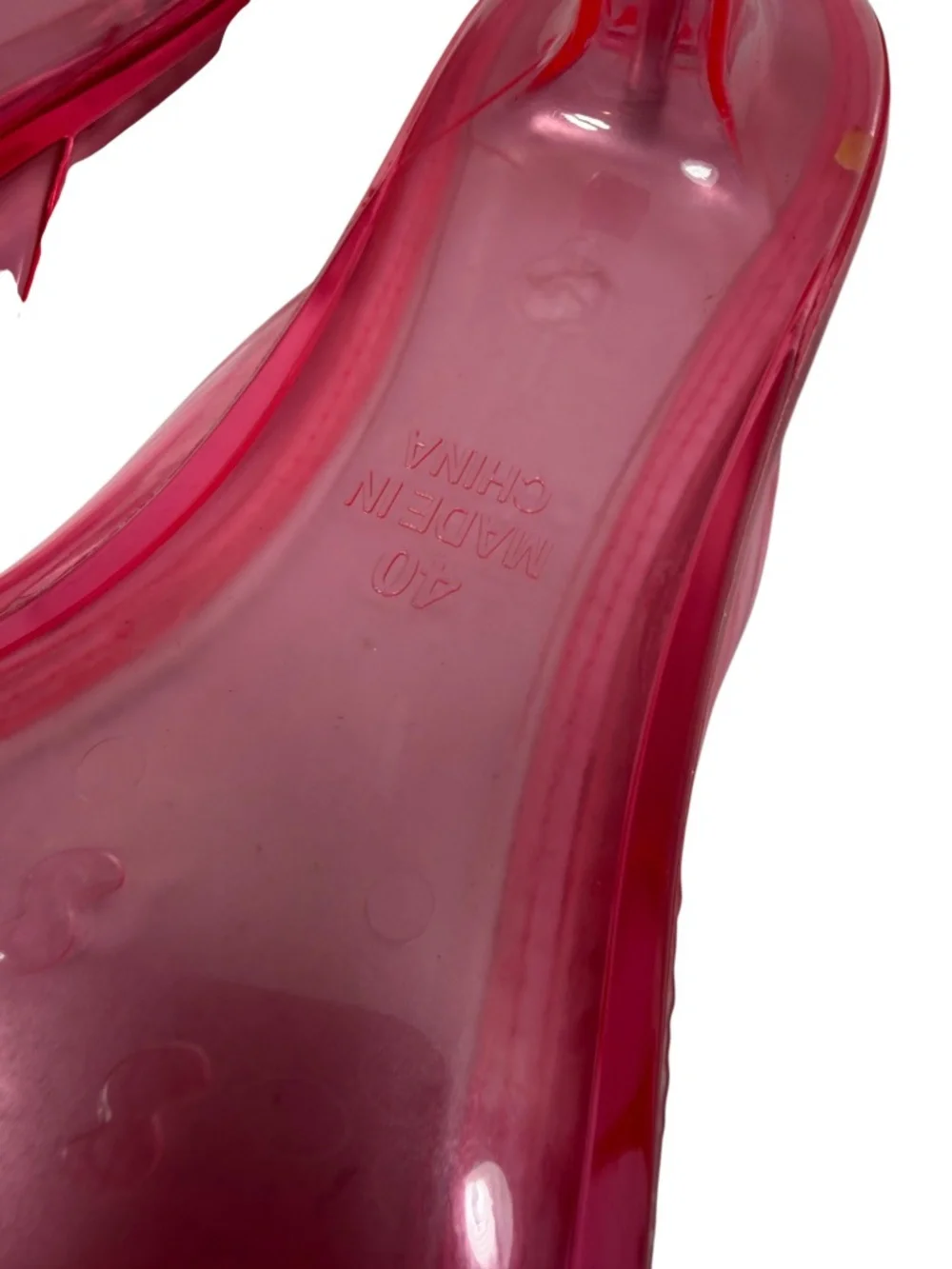 SKIMS Jelly Thong Kitten Heel Sandal Mules Pink Melon EU 40 US 9-9.5
